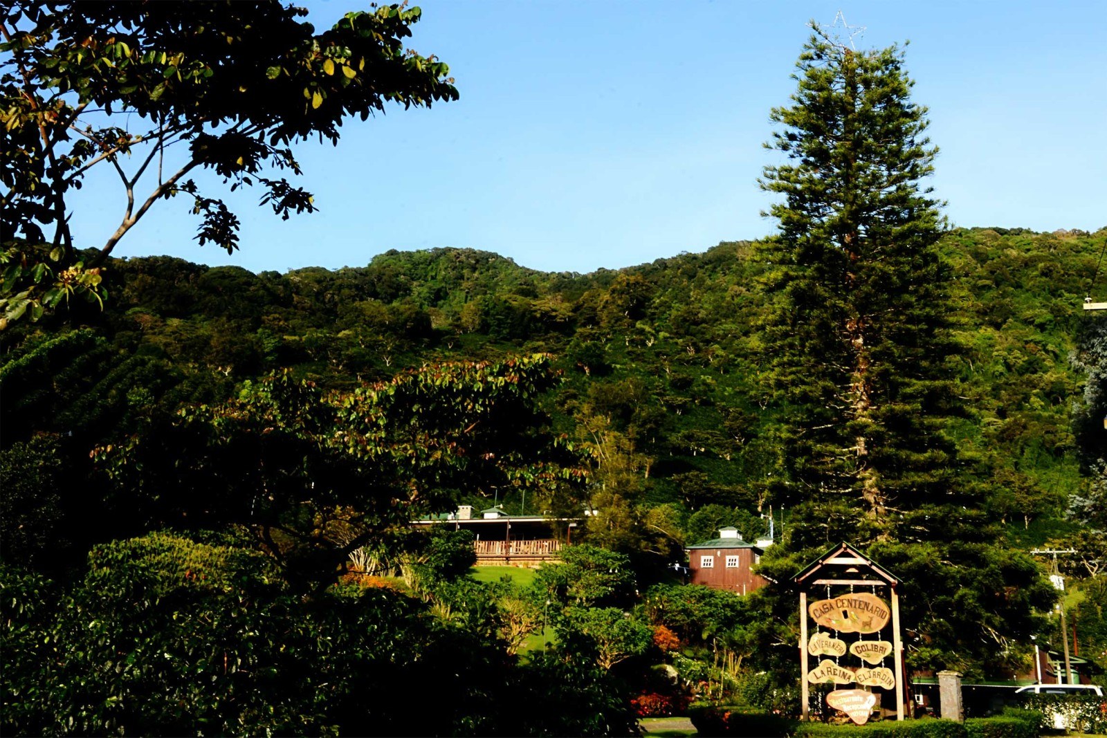Traditional highland coffee estate architecture and gardens in Boquete