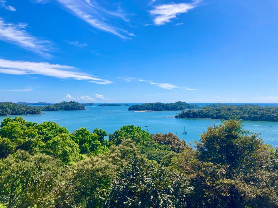 Panoramic view of the Gulf of Chiriqui archipelago from Boca Chica