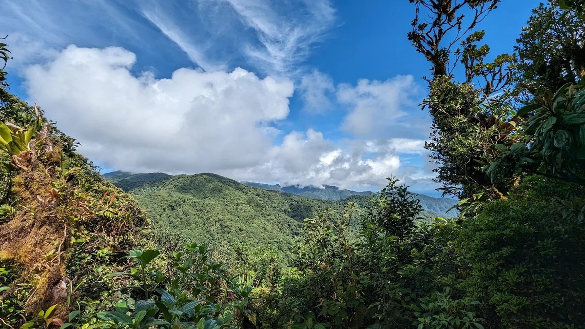 Panoramic view from El Mirador summit on the continental divide on El Pianista Trail