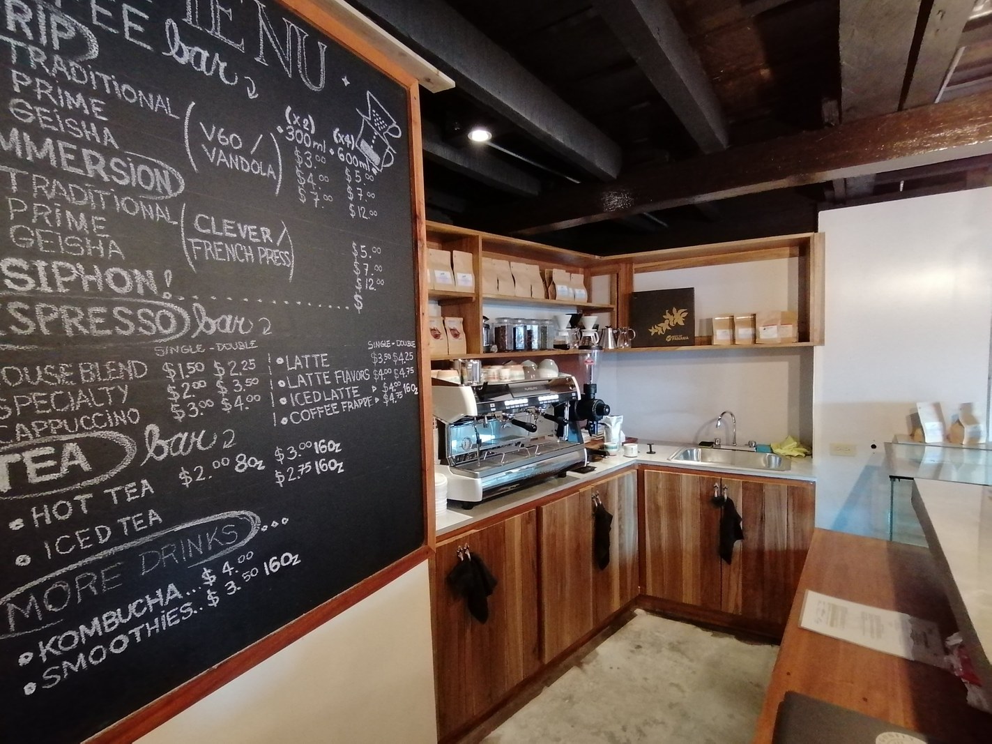Fresh pour overs and breakfast pastries at a specialty coffee studio in Boquete